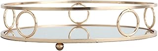 OUSIKA Small Jewelry Box Metal Frame Mirror Storage Tray Creativity Living Room Decor Fruit Organizer Bedroom Desktop Cosmetic Container Home Decoration Box