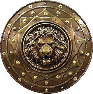 Shield 22'' Medieval iron Shield LION Face Round shield Costume Halloween Wall Art, Warrior Knight Home Decor item
