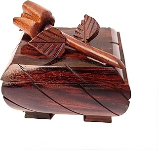 Jewelry Wooden Box. Decoration for Home Bedroom. Unique Gift for Women to Save Earrings, Chains, Rings or others. (Flower)