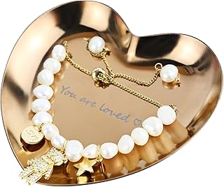 SDIDVIEXPERT Heart-Shaped Metal Ring Dish,You are Loved Jewelry Tray,Small Trinket Pallet,Stainless Steel Jewelry Display Tray Home Decoration Serving Plate Craft For Table Organizer