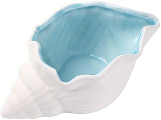 SHIDXIB 1Pcs Cute Ceramic Jewelry Storage Tray Conch Shaped Organizer for Earrings Rings Bracelets Bedside Tray and Home Decoration Gift