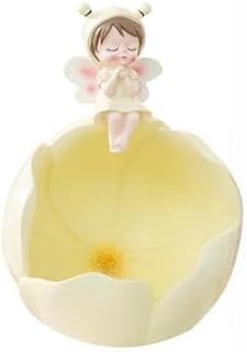 Golden Strawberry Resin Cutey Lovely Girl Key Holder Key Rack for Entrywayecorative Fruit Bowls for Home Decor,Keys Jewelry Ring Tray Desktop Storage Box (Yellow)
