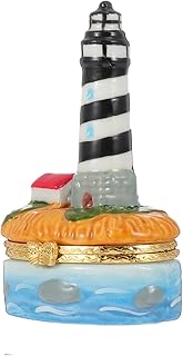 BESTOYARD 1pc Box Storage Box candy containers dinner table decor house decorations for home lighthouse figurines lighthouse sculpture trinket Ceramic Storage Case Chic Jewelry Case ceramics