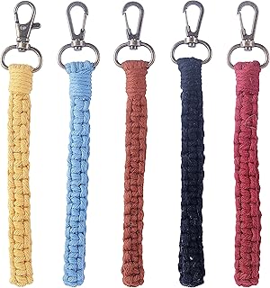 KONMAY Macrame Boho Tassels with Lobster Clasp,Keychain Pompom Tassels for Bags Charms, Purses, Cell Phones, Rearview Mirrors