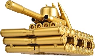 ingpro Bullet Shell Casing Shaped Army Tank,Handmade Tank Metal Sculpture Artwork for Brithday/Men's/Boy's Gift, Home/Office Desktop Decorations (Light Tank)