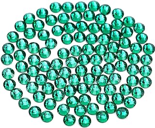 Rhinestones 1440pcs SS20 Glass Rhinestones Crystal Flatback Gemstones for Crafts Nails Makeup Bags and Shoes Decoration（SS20, Green Zircon）