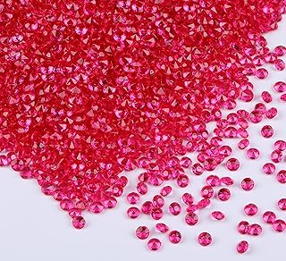 Gintoaria 10000 pcs/Pack Wedding Table Scatter Confetti Crystals Acrylic Diamonds Vase Fillers 4.5 mm Rhinestones for Wedding, Bridal Shower, Vase Beads Decorations (Rose red)