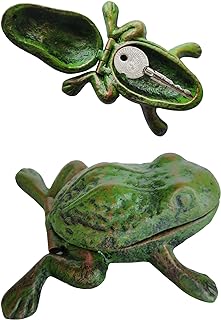 Iron Frog Key Hider - Hide a Key Outdoor - Outside Key Hider - Spare Key Holder, Garden Decoration Frog Statues