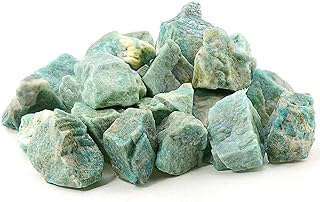 Sawcart 1 Lb Amazonite Bulk Rough Raw Natural Crystal Stone Rock for Cabbing Tumbling Lapidary Polishing Wire Wrapping Wicca Reiki Healing Mediation Chakra Balancing Fountain Decoration