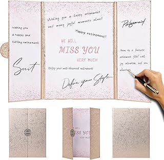 DeziWood Farewell Guest Book Alternative, Farewell Gifts for Coworkers Friends, Rose Gold We Will Miss You Signature Board, Happy Retirement Party Decorations for Women Men