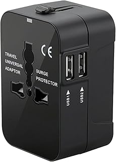 TERBERA Universal Travel Adapter, International Power Plug Adapter with USB-C and USB-A Ports, All-in-One Worldwide Wall Charger for USA EU UK AUS