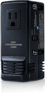 FUNPRO 2000W Voltage Converter 220V to 110V Converter Step Down Voltage for European Travel, Universal Travel Adapter Power Converter Adapter Combo with Type A G I C