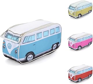 Volkswagen Travel Toiletry Bag for Men and Women - Cosmetic Makeup Organizer Dopp Kit with Internal Pockets and Double Zipper - VW Bus Volkswagen Accessories - Multiple Colors, Blue