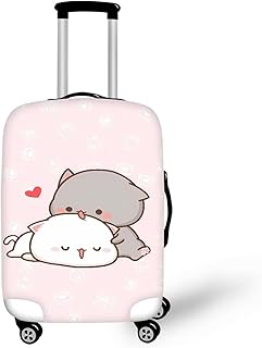 Luggage Cover Luggage Attachment with Concealed Zipper Travel Luggage Covers for Suitcase Suitable for 18-32 Inch Easy Cleaning, Cartoon Cat, M(Fit 22-24 inch luggage)