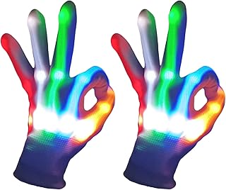 COLEDRE Cool Toys LED Gloves Boys Toys Age 3-8 Years Old Cool Fun Gifts Toys Age 3 4 5 6 7 8 for Halloween Christmas Easter Birthday Parties (Small)