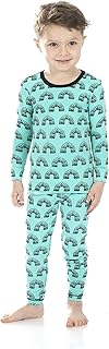 Print Pajama Set with Long Sleeve Tee, Baby to Kid Super Soft Fitted Pajamas