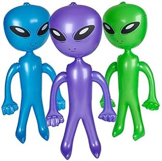 Set Of 3 2' Assorted Colors Inflatable Martian Alien Prop Toy Decoration by BlockBuster Costumes Custom Bundle