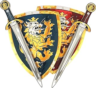Liontouch 110LT Medieval Noble Knight Play Set for Two, Blue & Red | Two Toy Swords & Two Toy Shields in Foam for Kids
