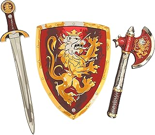 Medieval Noble Knight Play Set for Kids | Toy Sword, Shield & Axe in Foam
