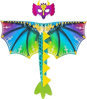D.Q.Z Toddlers Dinosaur-Dragon-Wings Costume for Kids with Mask, Dino Cape Boys Dress Up Birthday Party Toys Gifts