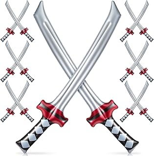 Deekin Inflatable Ninja Samurai Sword Inflatable Ninja Swords Inflated Katana Sword Toy Blow up Samurai Sword Toy Costume Accessories for Girls and Boys Birthday Ninja Theme Party Cosplay (24)