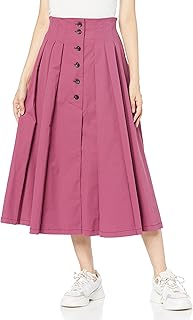 017-2220940 Women's Skirt, Front Button Tuck, Flared Skirt,