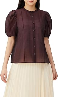 017-3210743 Women's Sheer Lone Gathered Sleeve Blouse
