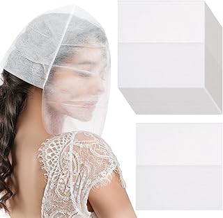 50 Pieces Face Makeup Protector Hood Disposable Cosmetic Mask Beauty Makeup and Clothing Protector Non Woven Dress Make up Face Cover Makeup Protector Face Mask for Women Girl Changing Room Supply