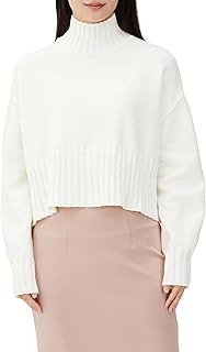 Women's Sweater, High Neck Tent Line, Short Knit