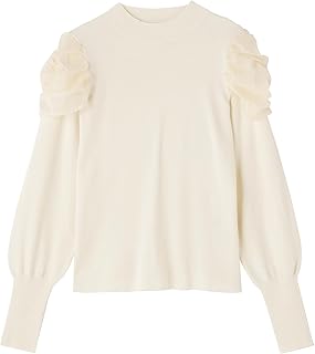 Women's Sheer Puff Docking Knit Sweater