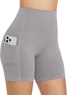 High Waist Out Pocket Yoga Short Tummy Control Workout Running 4 Way Stretch Yoga Leggings