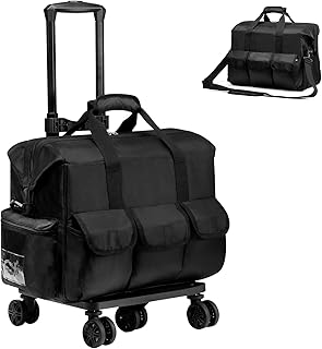 Nurse Rolling Medical Duffle Bag Work Nursing Clinical Home Health Cna Nr Gift Carry On Bag Wheel Doctor Emt Ems Healthcare, Black, 10.7 inches x 18.5 inches x 13 inches, Nurse Rolling Medical Duffle