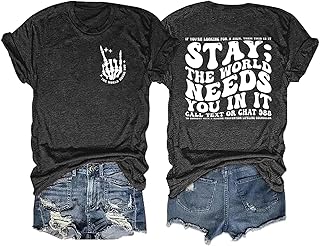 Mental Health Shirts for Women The World Needs You in It T-Shirt You Matter Suicide Prevention Tee Tops