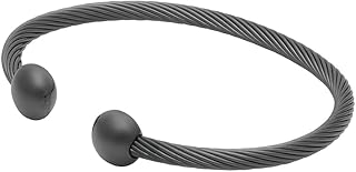 QRAY Gun Metal Deluxe Golf Athletic Bracelet Men Women C-Shaped Health Wellness Bracelet
