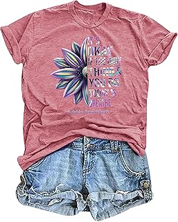 Womens Suicide Awareness Shirt Mental Health Awareness Tee Shirt Sunflower Graphic Tee Inspirational Tops