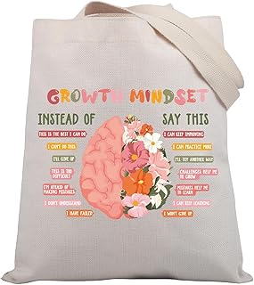 Growth Mindset Gifts Mental Health Therapist Tote Bag Social Worker Gift Psychology CBT DBT Counselor Shoulder Bag