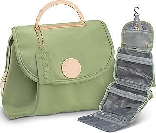 Travel Toiletry Bag for Women is a Great Travel Bag & The Perfect Toiletry Bag for Traveling with Travel Size Toiletries, Great as Gifts for Women, Sage, Medium, Purse Style Toiletry Bag