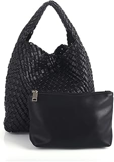 Woven Leather Bags for Women Knoted Women Handbag Designer Shoulder Bucket Purse Handmade Fashion Tote Hobo Bag Small