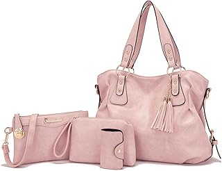 Fashion Handbag for Women Shoulder Bag Top Handle Satchel Hobo Tote Bag Purse Set 4pcs