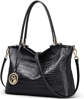 Women's Genuine Leather Tote Handbag, Top-handle Purse and Handbags for Women Satchel Large Shoulder Bag