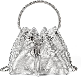 Sweetovo Bling Crystal Rhinestone Purse for Women Sparkly Clutch Handbag Crossbody Bag for Evening Wedding Party Prom