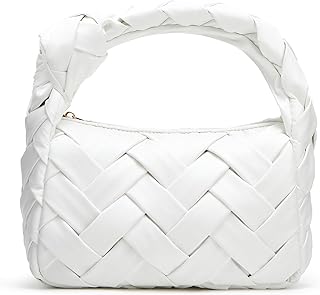Woven Hobo Bags for Women Knotted Purse Fashion Top Handle Clutch Bag Soft Vegan Leather Handbags