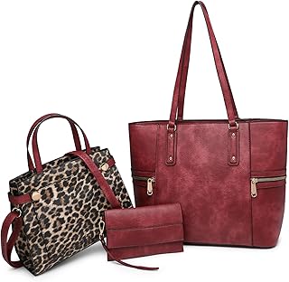 Vansarto Fashion Handbags and Purses for Women Large Work Tote Bag Top Handle Satchel Shoulder Bag 3pcs Hobo Purse Set