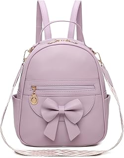Girls Mini Backpack Cute Bowknot Leather Backpack for Girls Designer Small Shoulder Bag Fashion Handbag for Women
