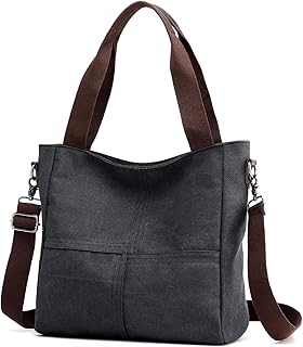 DOURR Hobo Handbags, Canvas Crossbody Bags for women Fashion Crossover Purse Cotton Shoulder Bag