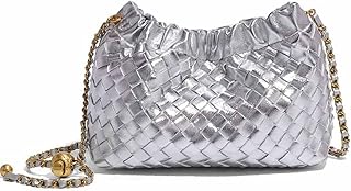 Woven Crossbody Bags for Women Small Clutch Purse Fashion Designer Ladies Hobo Handbag Faux Leather Evening Shoulder Bag