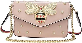 Beatfull Designer Bee Purse Fashion Crossbody Bags with Pearl for Women Pu Leather Shoulder Clutch Handbags