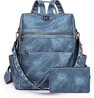 Leather Backpack Purse for Women, Fashion Designer Shoulder Bag Ladies Travel Convertible Handbags