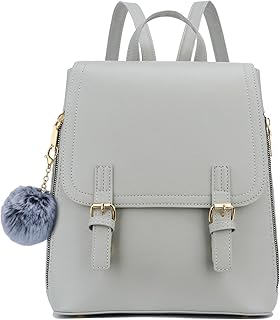 Stylish Small Backpack Bag for Women Synthetic Leather Mini Bookbag Purse with Multiple Pockets