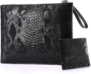 NIGEDU Women Clutches Fashion Snakeskin PU Leather Party Envelope Purse Bag with Hand Strap